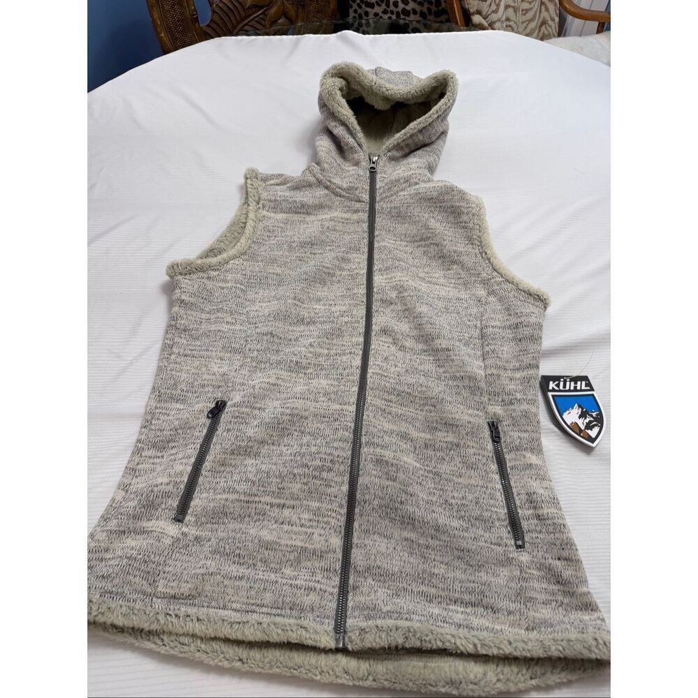 NWT Kuhl Women’s Ash Grey Alaska Hooded Vest Size Large New